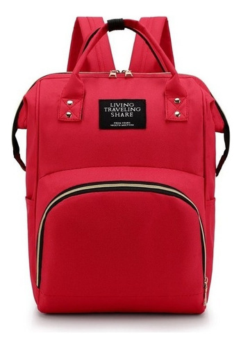 Bolso Mochila Maternal Bebe Resistente Impermeable Madre Color Rojo