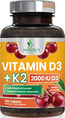 Vitamina D3 + K2 Suplemento, 2 En 1 Fórmula Con Mk-7 Qxchu