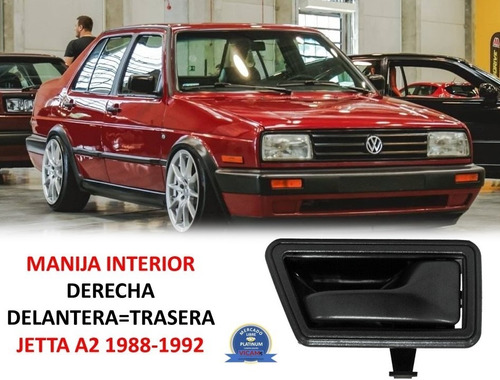 Manija Interior Jetta A2 1988-1992 Delantera=trasera Derecha