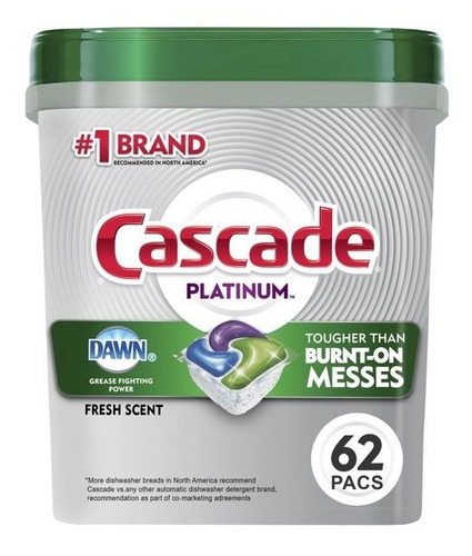 Cascade Platinum  Detergente Lavavajillas Fresh Pods 62pzas 