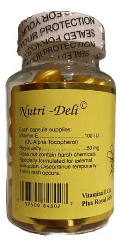 Capsulas Aceite Vit. E Facial C/jalea Real 90 Capsulas Momen