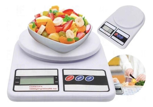 Balança Digital De Precisão Cozinha 10kg Nutrição E Dieta Capacidade máxima 10 kg Cor Branca