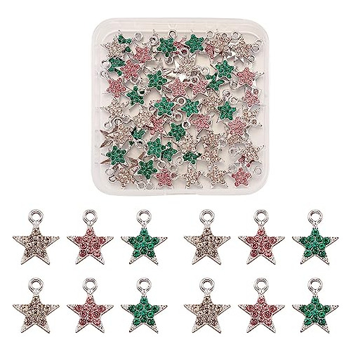 60 Piezas De Charms De Estrella De Estrás Para Hacer J...