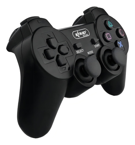 Controle Joystick Knup Dual Shock Ps1 E Ps2 Preto