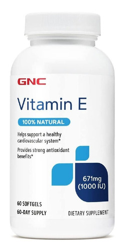 Vitamina E 671 Mg (1000 Iu) 60 Capsulas Blandas