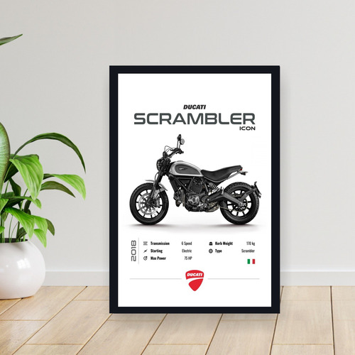 Cuadro 30x40 Moto Ducati Scrambler Icon