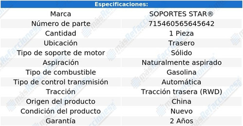 Soporte Motor Trasero Chevrolet C10 L6 4.1l Aut 77-79