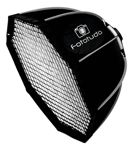 Difusor fotográfico softbox Fototudo FT-8055 diâmetro 55cm do 15cm x 43cm branco com interior prateado