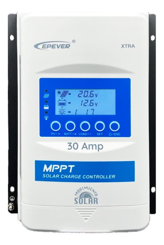 Controlador Solar 30a Mppt Real 12/24v Con Display Epever 