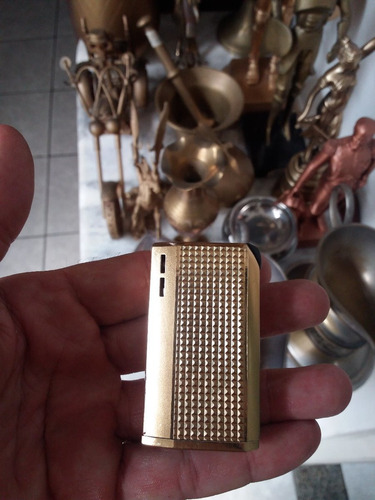 Isqueiro Dourado Antigo Elétrico A Bateria