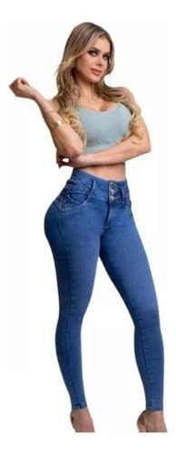 Jeans Mujer Levantapompa Trenzado En Cintura