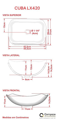 Cuba Banheirol42 C/torn Link E Válv Click V4+sifão Cr E Flex Cor Branco