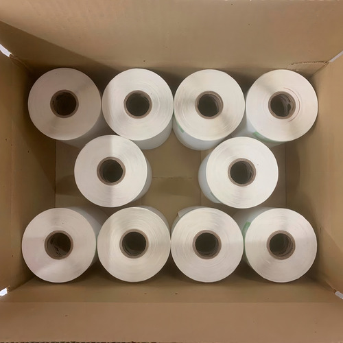 Kit Com 40 Rolos De Etiqueta Adesiva Couche 50x30 (mm) 2 Col Cor Branco