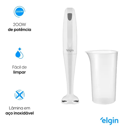 Mixer De Mão Portátil Branco 200w Com Copo 700ml MIX1002 Elgin