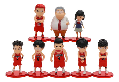 Set 8 Figuras Slam Dunk Shohoku Hanamichi Equipo Coleccion