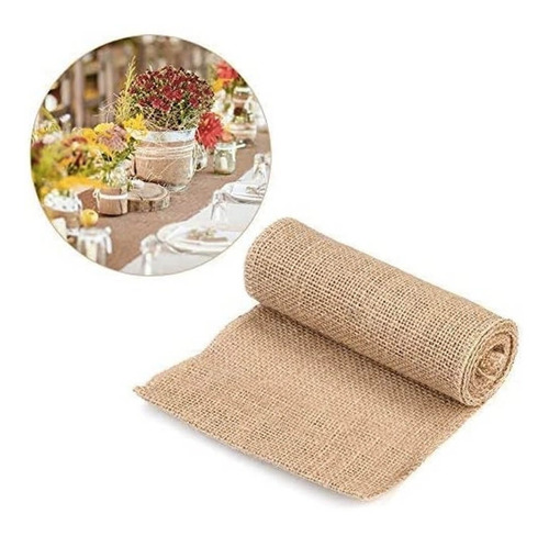 Mantel Road De Yute Natural En Rollo, 30 Cm X 5 M