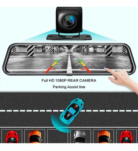 Espejo Retrovisor Full Pantalla Touch Doble Cámara