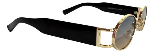 Lente De Sol Retro Tendencia Rectangular Premium Rectangular Azul Acero Azul Acero Dorado Negro