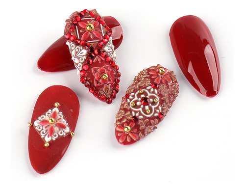 Lindas Pegatinas De Uñas En Relieve 5d Calcomanía Tallada