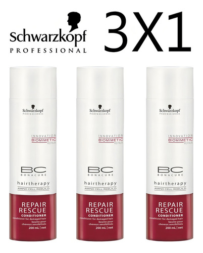 Acondicionador Bc Repair Rescue 3x1 Schwarzkopf Dañado