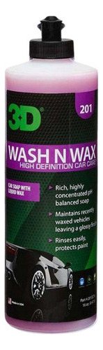 3D Shampoo Wash N Wax – Lava y Encera 16 oz.