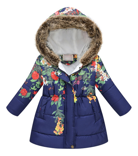 Chaqueta F Para Bebés Pequeños Con Estampado Floral, Parkas,