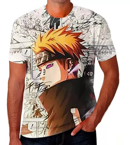Camiseta Naruto Shippuden Camisa Nuvem Akatsuki Masculina Blusa