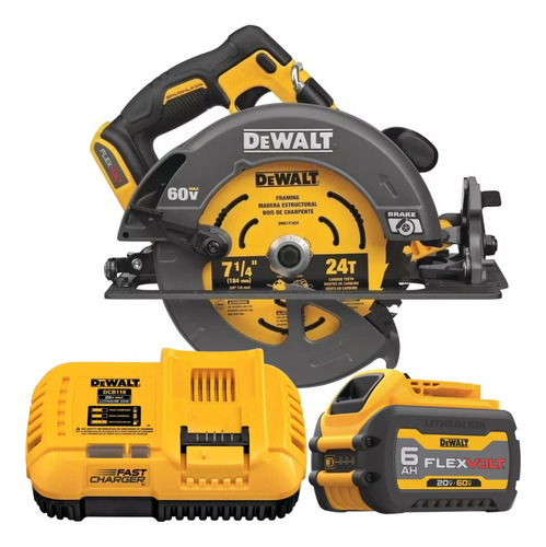 Serra Circular Dewalt A Bateria 60v Dcs578 Carregador Rapido