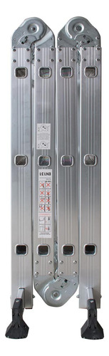 Escalera Multiposicion Aluminio Plegable Reforzada 12 Peld