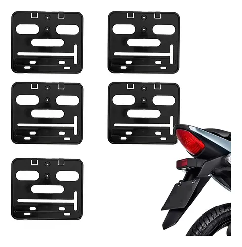 Kit 5 Suporte Mercosul Protetor Moldura Placa Moto Universal