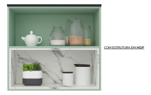 ArmárioHerval Armário Aéreo Herval Manhattan 100% mdp - verde bali e calacatta