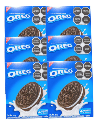 Galleta Oreo Chocolate 32pack De 6pz C/u Relleno Vainilla