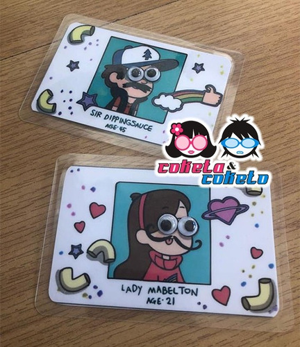 Dipper Y Mabel Gravity Falls Credenciales Ids Combo