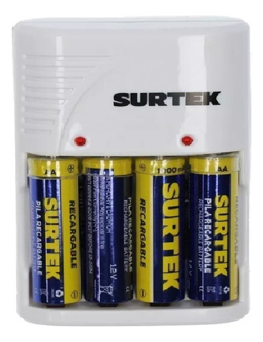 Cargador De Pilas Aa Aaa 9v Surtek Con 4 Pilas Aa Cp4