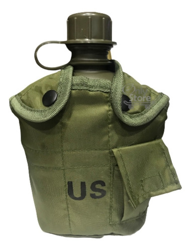 Cantimplora Militar Americana Kit 3 En 1  Camping 1l Us Verd