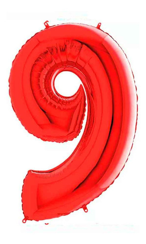 Balão Metalizado Número Vermelho 16pol 40cm 1und Cor 9