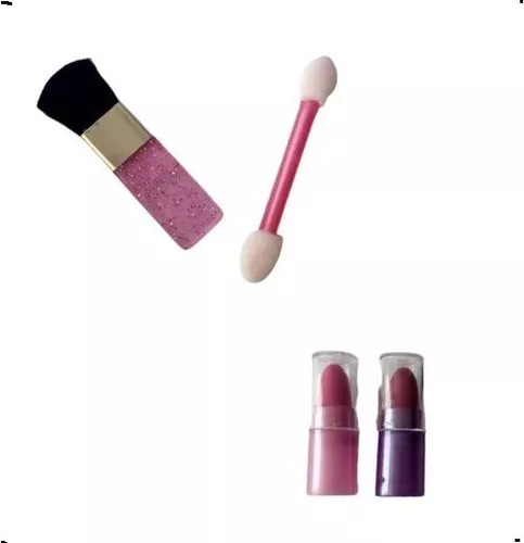 Kit Maquiagem Infantil Polibrinq Sombras+Batom+Gloss MK06