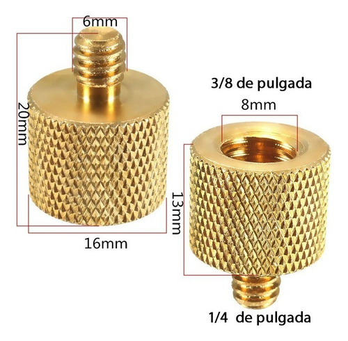 Convertidor Adaptador 1/4 (macho) A 3/8 (hembra) Tornillo