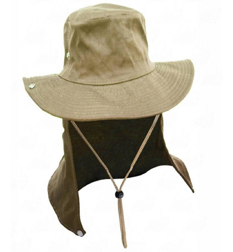 Chapéu Caqui Com Proteção De Pescoço Australiano