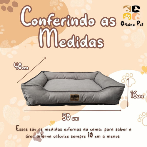 Cama M Para Pet Suede Reforçada Macia Confortável Com Zíper