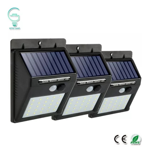 Lámpara Led Solar Sensor X3 Equipo Inteligente Exteriores