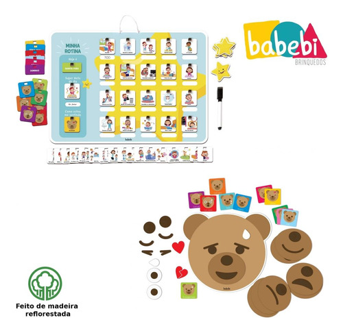 Kit Quadro Infantil Minha Rotina + Expressões E Sentimentos