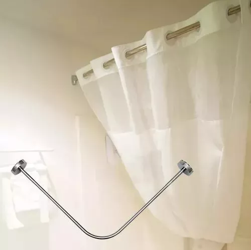 Barra cortina ducha sin taladrar curva