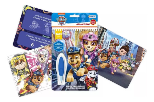 Libro De Actividades P/pintar Paw Patrol Agua Wow Tapimovil 