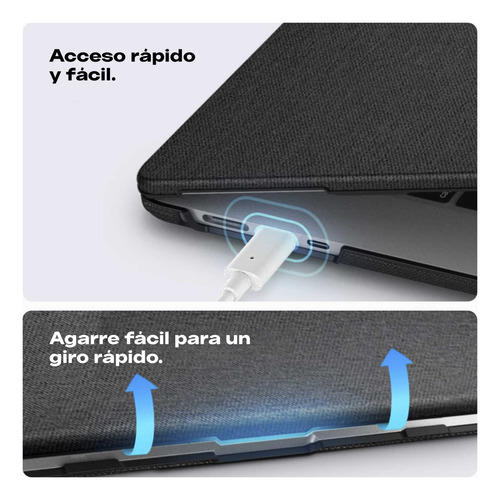 Case Spigen Negro Para Macbook Air 15 M3 (2024), M2 (2023)
