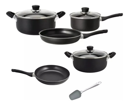 Set Hudson Original Olla Sartén 20  Cocina Teflon 2 Capas 