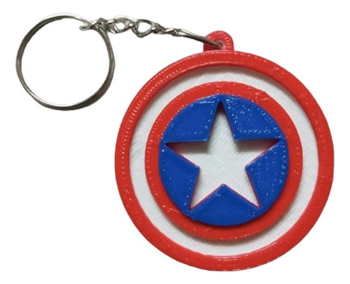 Llavero Marvel Escudo Capitan America Impreso 3d