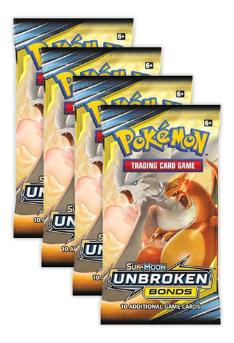 Pokémon Tcg: X4 Booster Packs Unbroken Bonds En Inglés