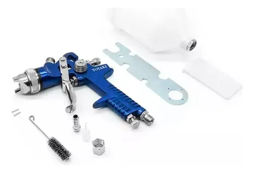 Pistola Pintor Auto Soplete Retoques Mini Hvlp Pico 1.0mm Color Azul
