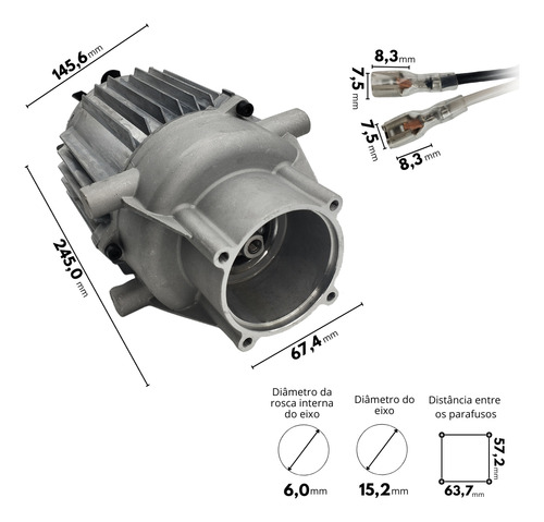 Motor Elétrico De Indução Para Lavadora Wap Extreme Turbo 2800 Fw006938 1900w (127v)